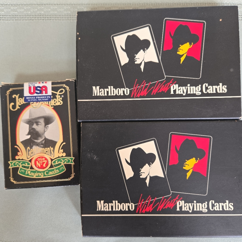 Vintage Marlboro Wild West & Jack Daniel’s Playing Cards (Sealed)